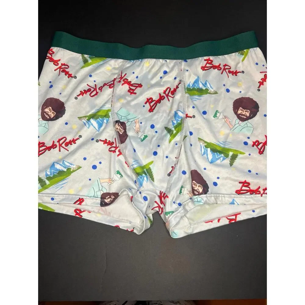 Bob‎ Ross All Over Print Boxer Briefs Men's XL Happy Little Trees Paint Brush